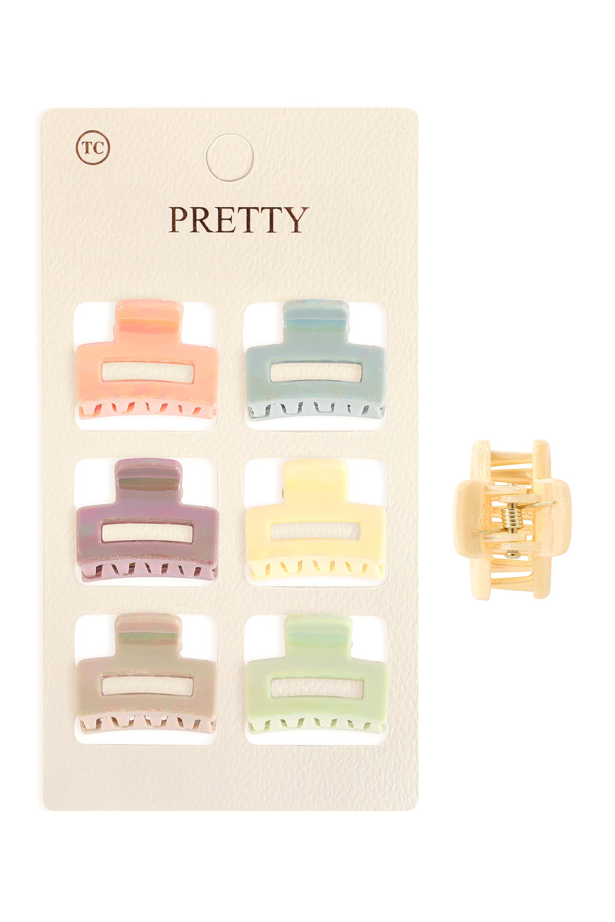 Mini Rectangle Hair Claw Clips-Colorful Small hair Accessories Set