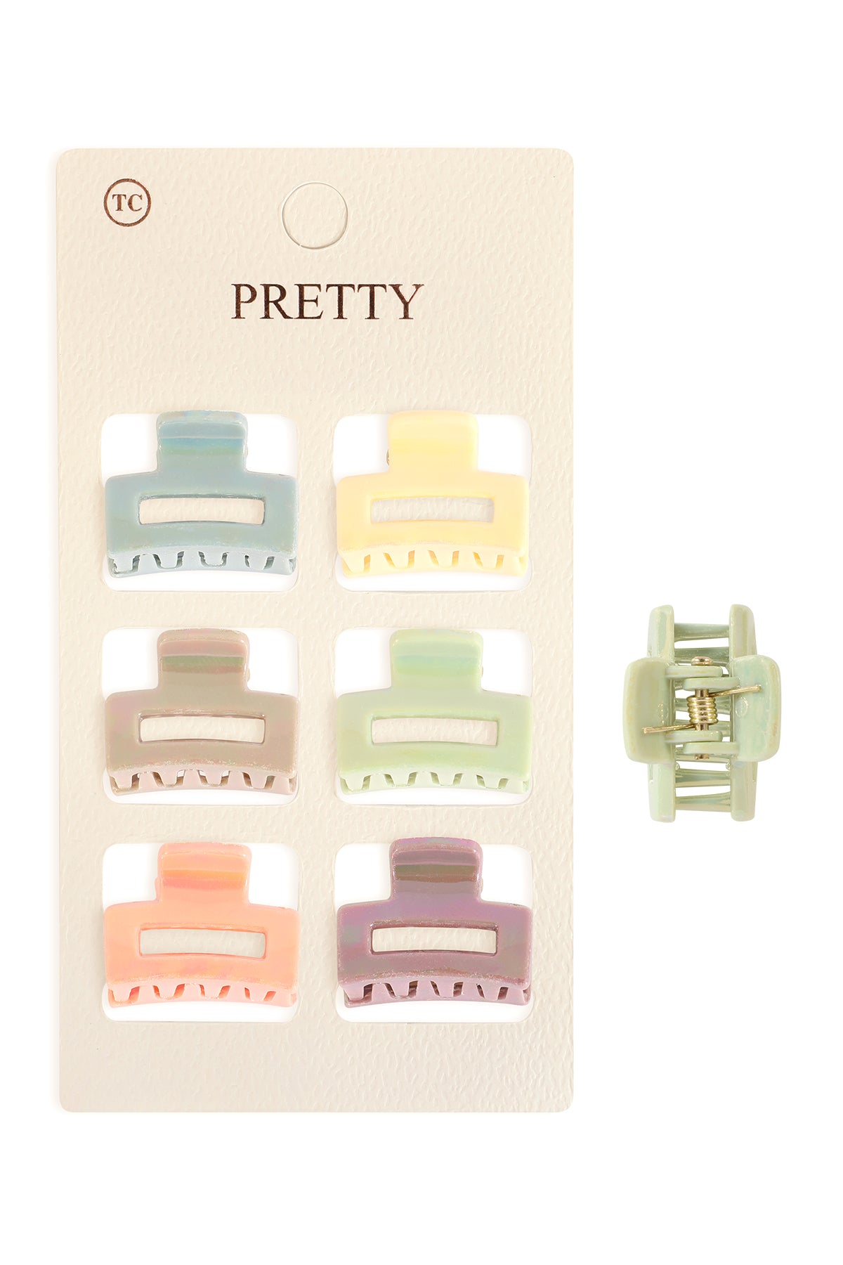 Mini Rectangle Hair Claw Clips-Colorful Small hair Accessories Set