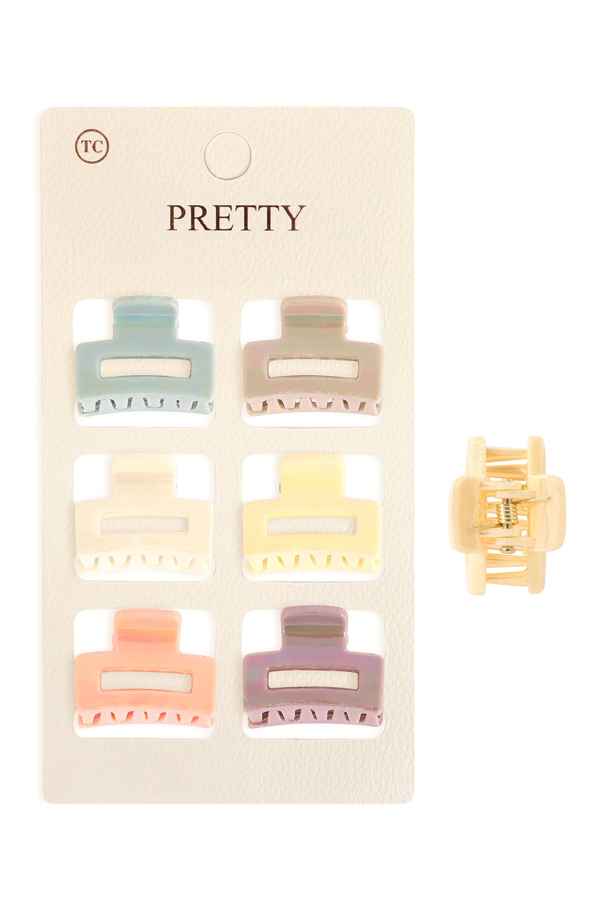 Mini Rectangle Hair Claw Clips-Colorful Small hair Accessories Set