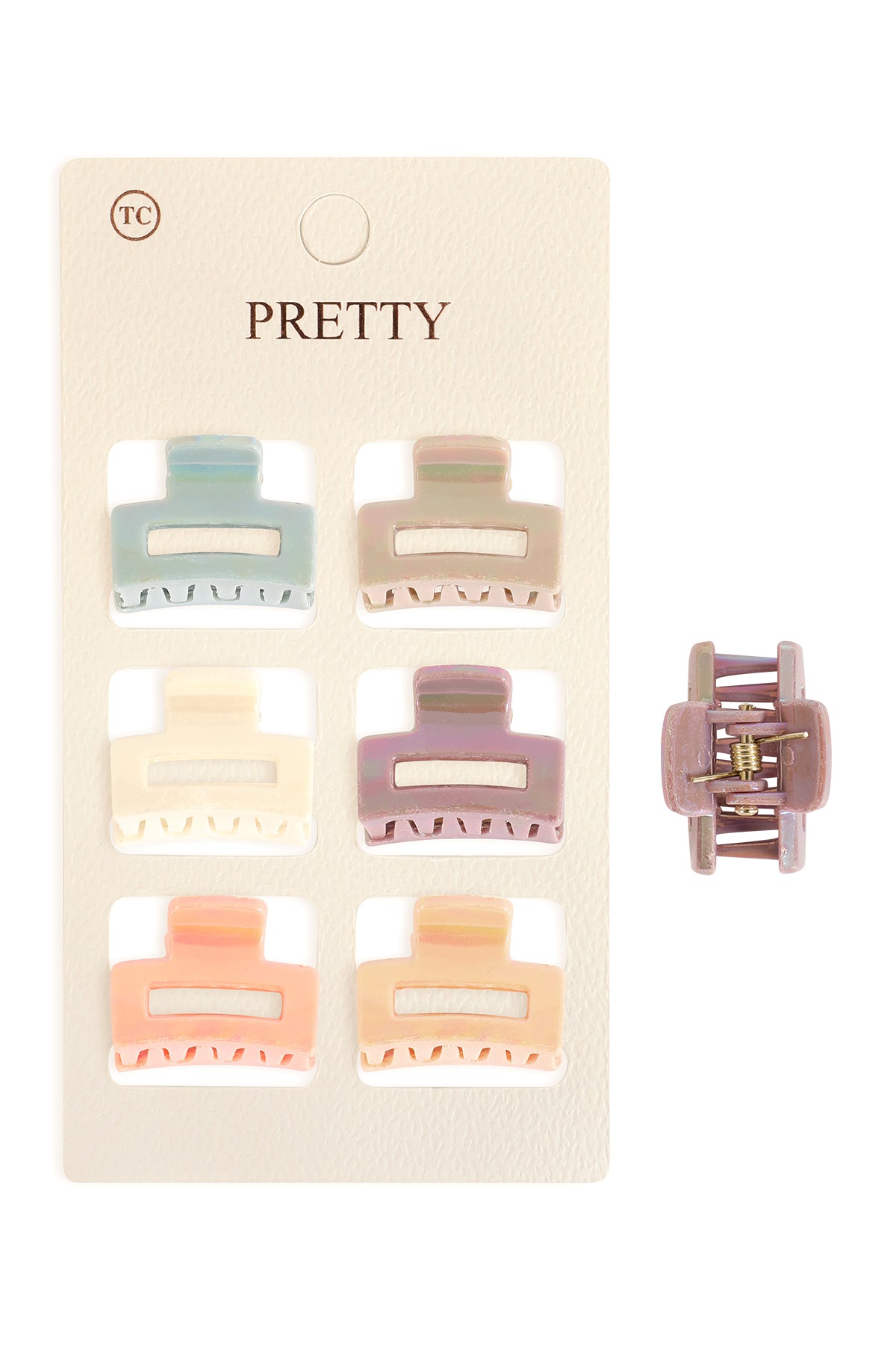 Mini Rectangle Hair Claw Clips-Colorful Small hair Accessories Set