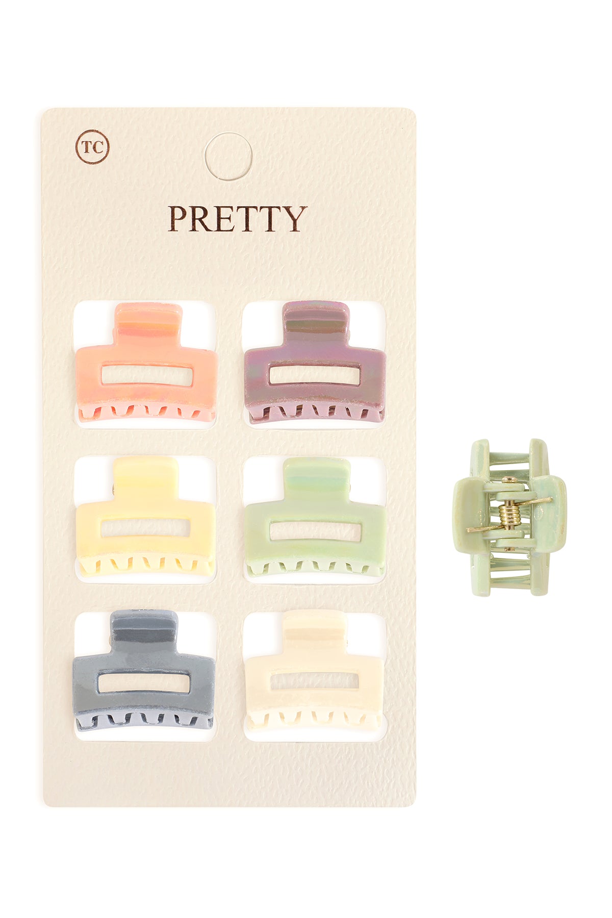 Mini Rectangle Hair Claw Clips-Colorful Small hair Accessories Set