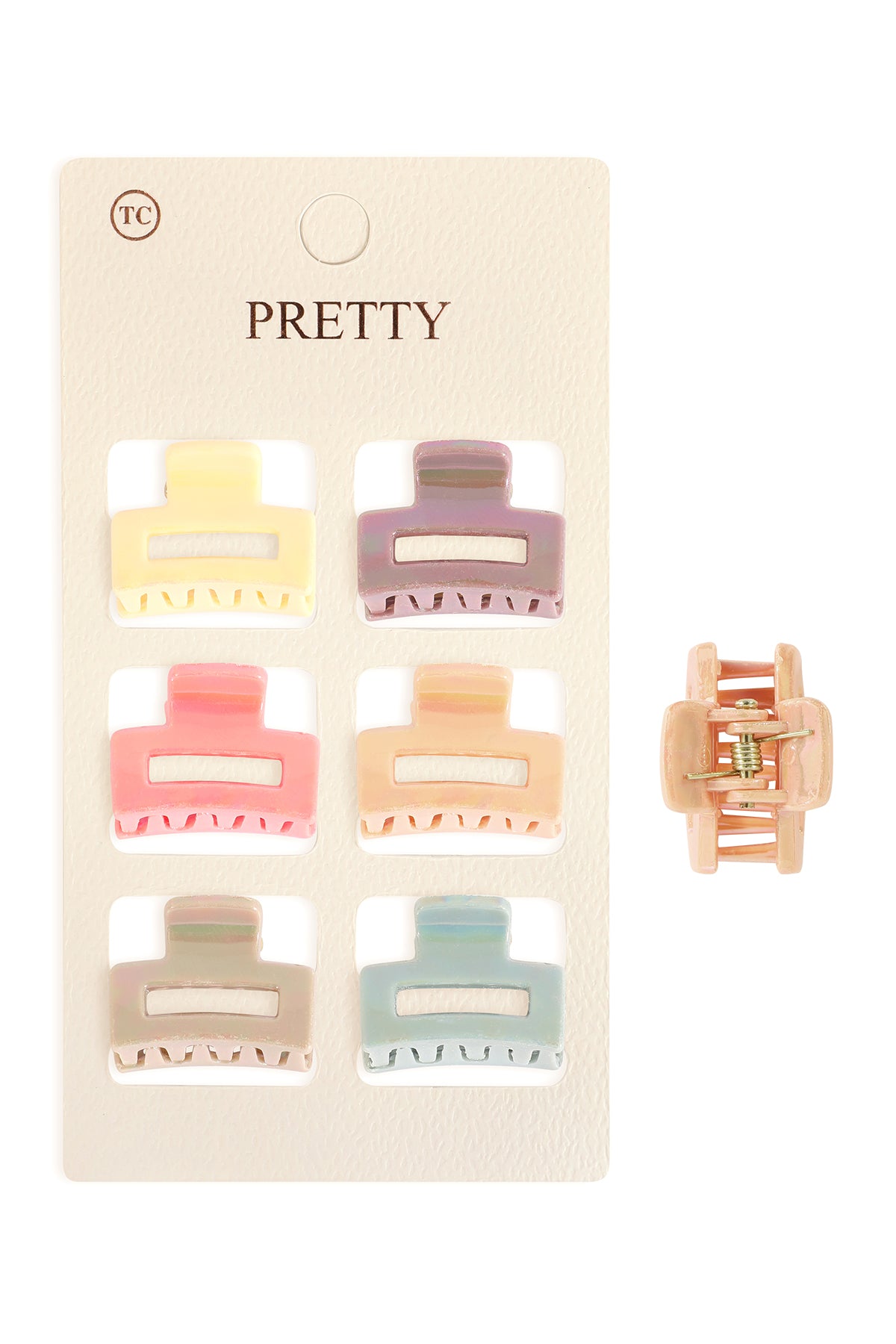 Mini Rectangle Hair Claw Clips-Colorful Small hair Accessories Set