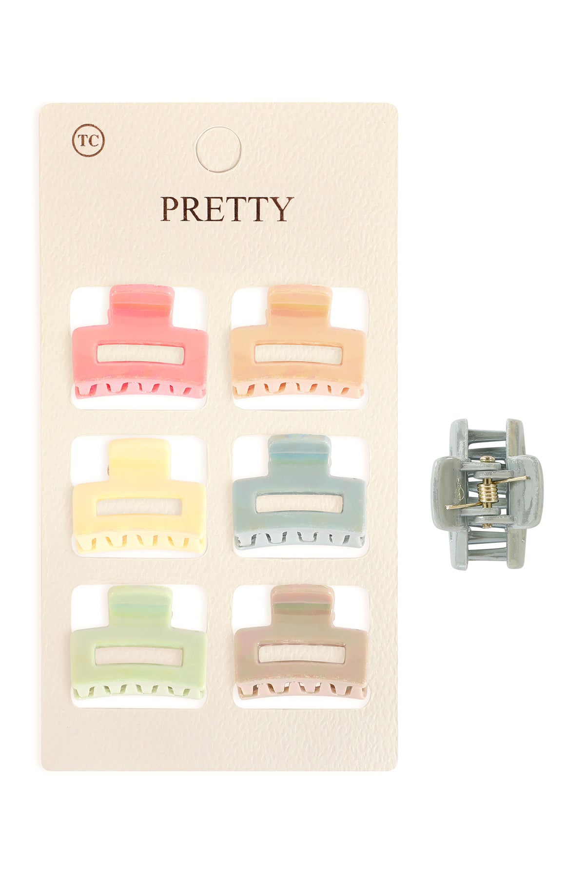Mini Rectangle Hair Claw Clips-Colorful Small hair Accessories Set