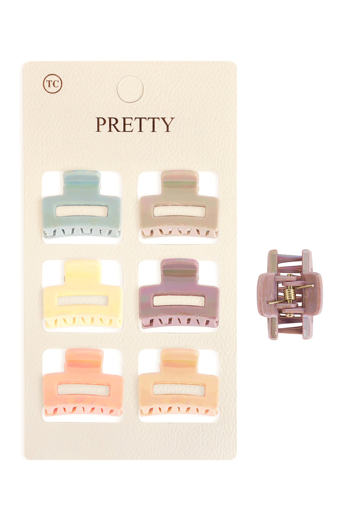 Mini Rectangle Hair Claw Clips-Colorful Small hair Accessories Set