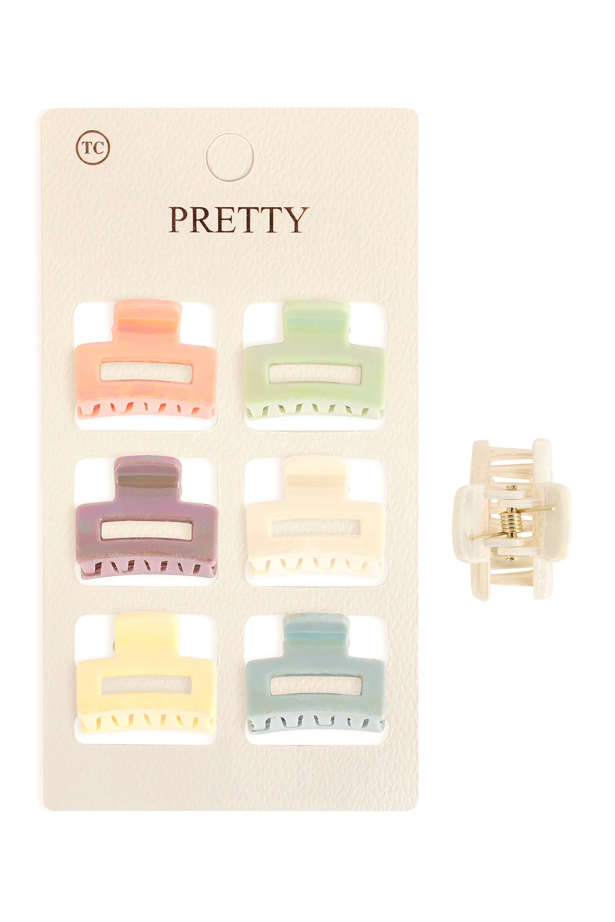 Mini Rectangle Hair Claw Clips-Colorful Small hair Accessories Set
