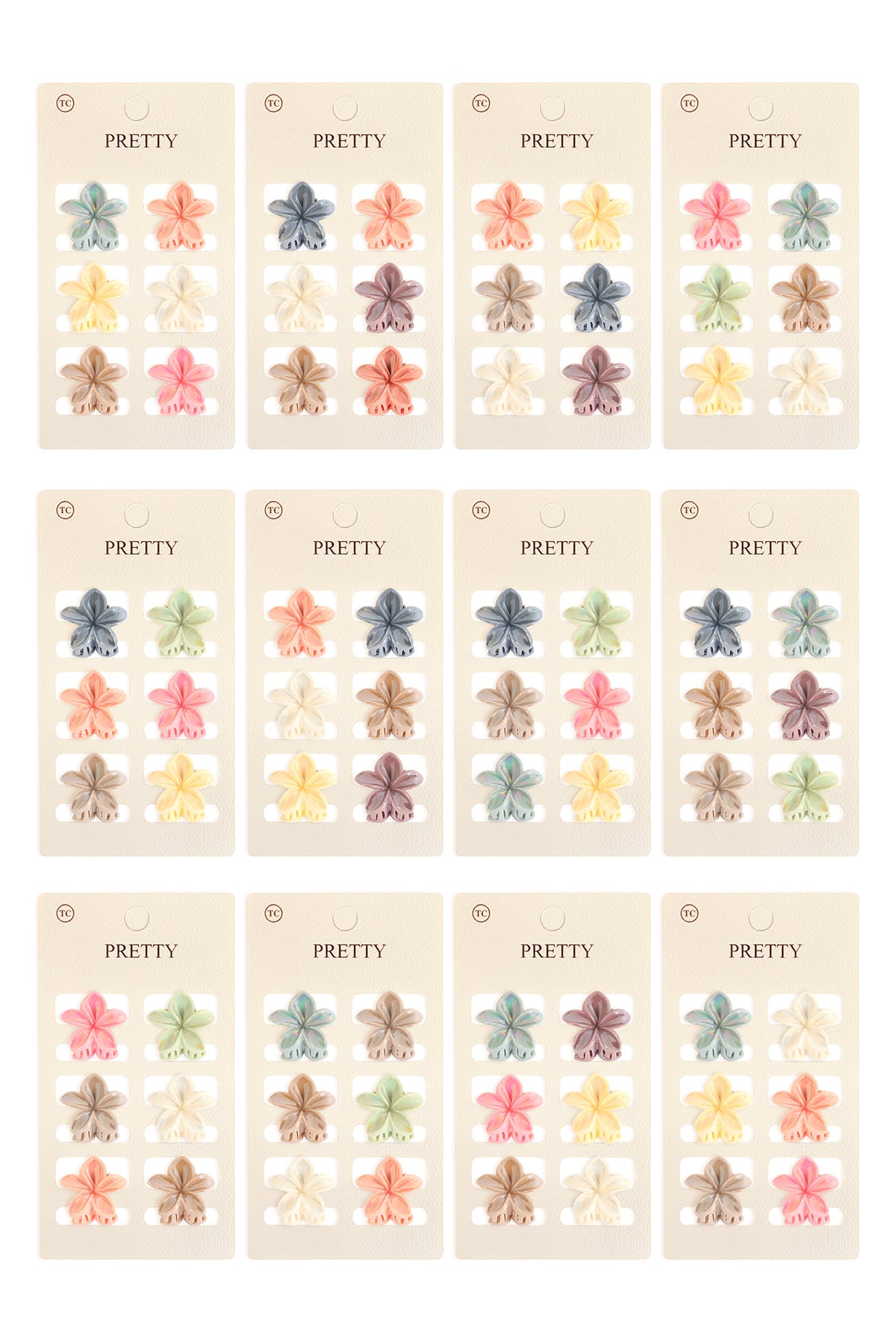Mini Flower Hair Claw Clips-Cute Colorful Floral Hair Accessories