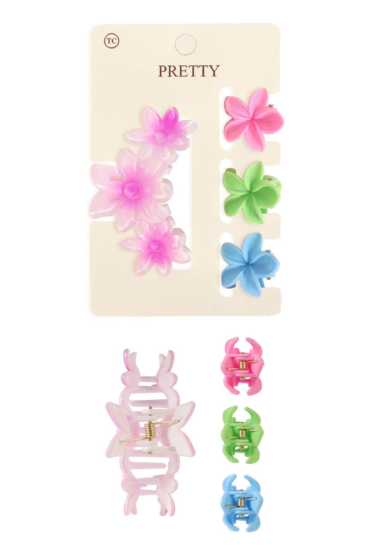 Cute Colorful Flower Hair Clips Set Hair Accessories