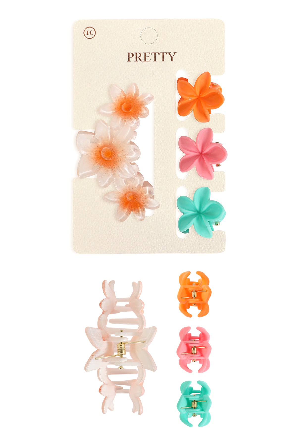 Cute Colorful Flower Hair Clips Set Hair Accessories