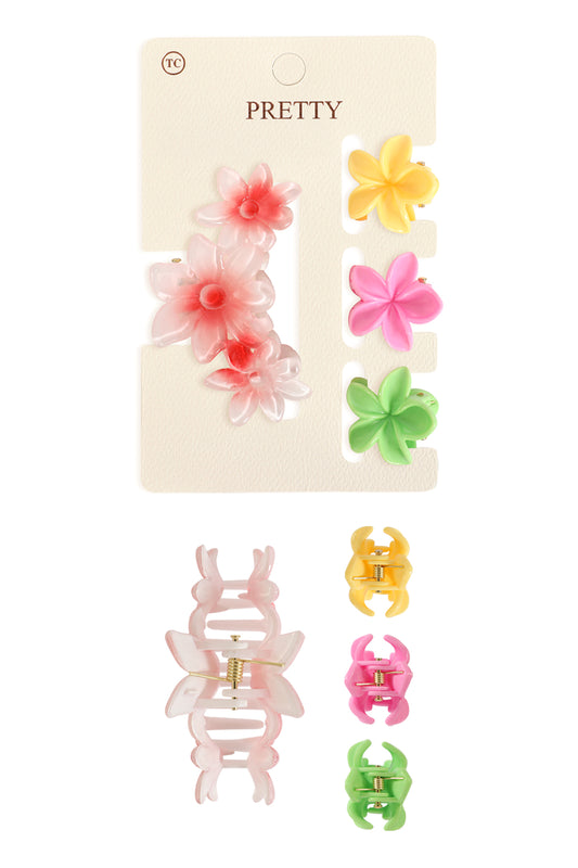 Cute Colorful Flower Hair Clips Set Hair Accessories