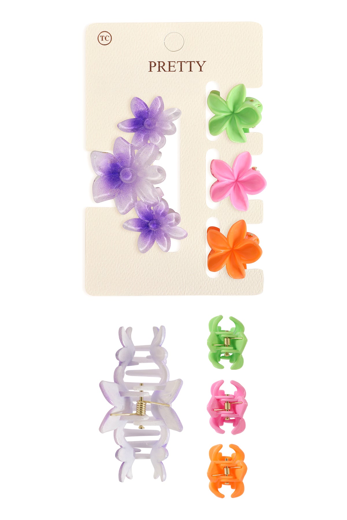 Cute Colorful Flower Hair Clips Set Hair Accessories