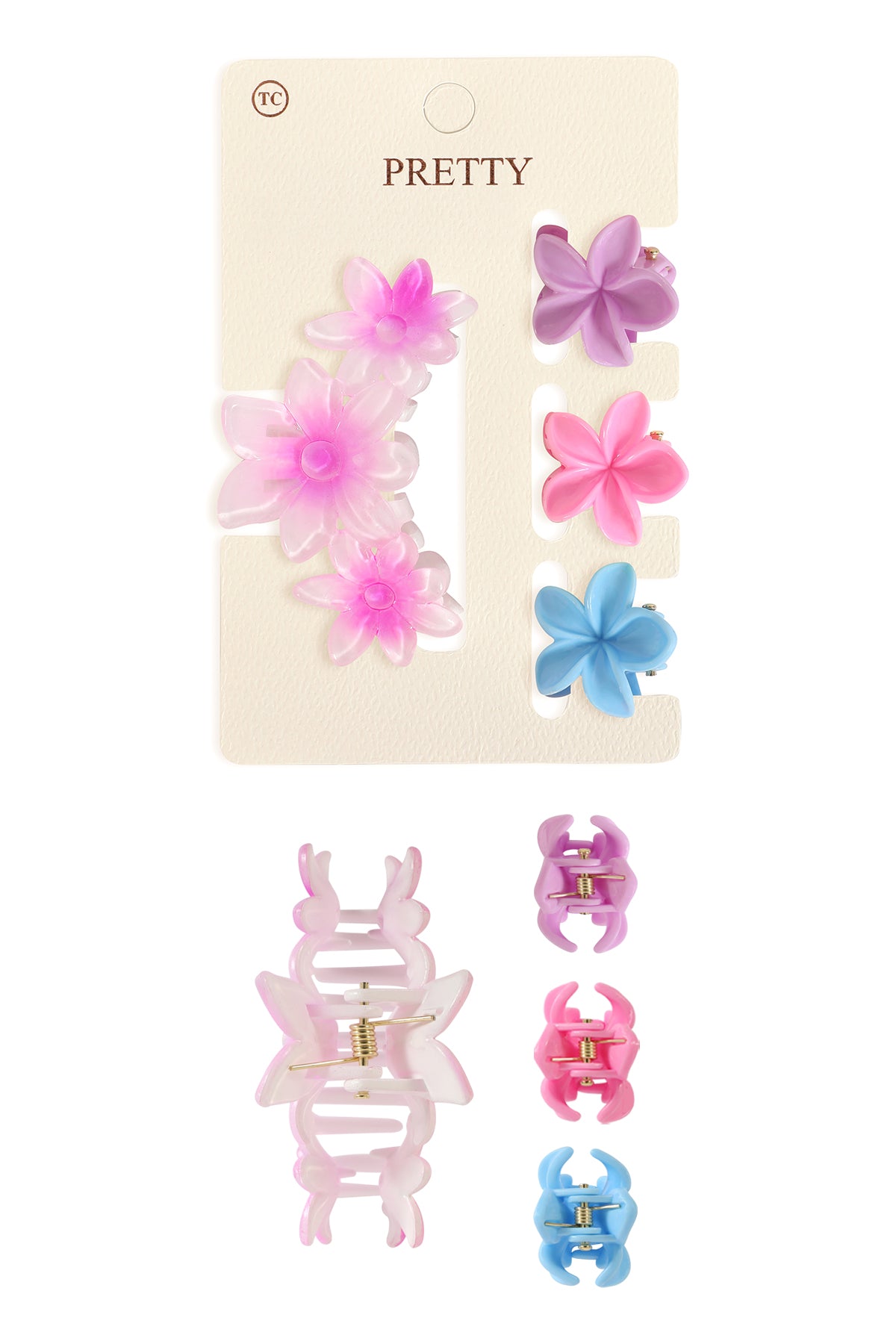 Cute Colorful Flower Hair Clips Set Hair Accessories