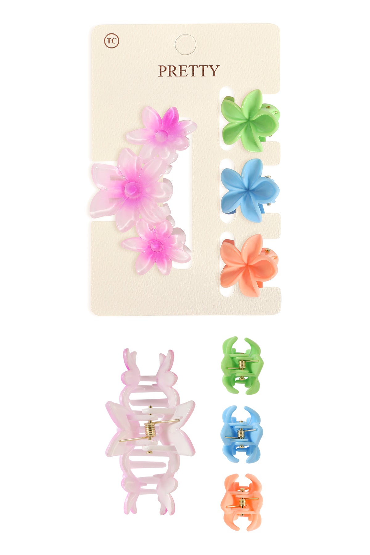 Cute Colorful Flower Hair Clips Set Hair Accessories