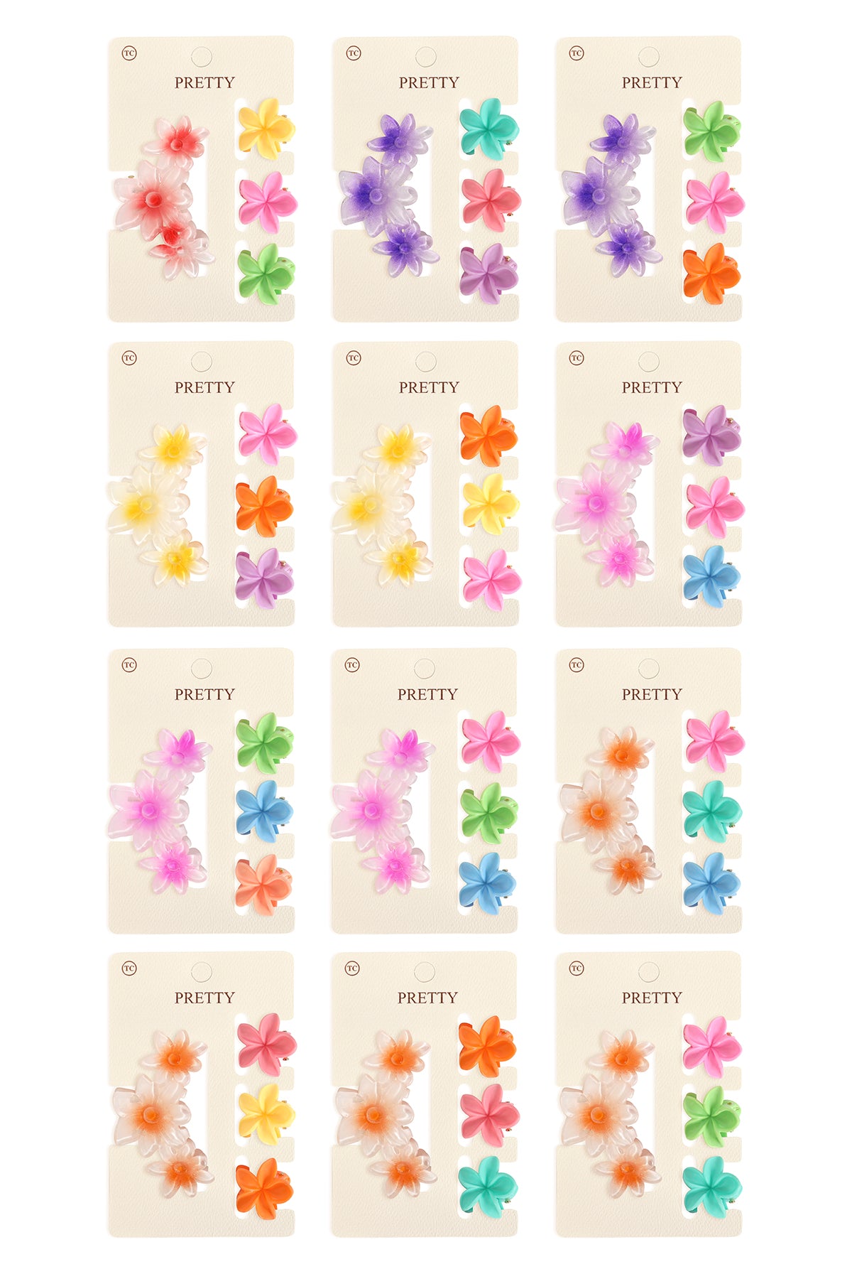 Cute Colorful Flower Hair Clips Set Hair Accessories