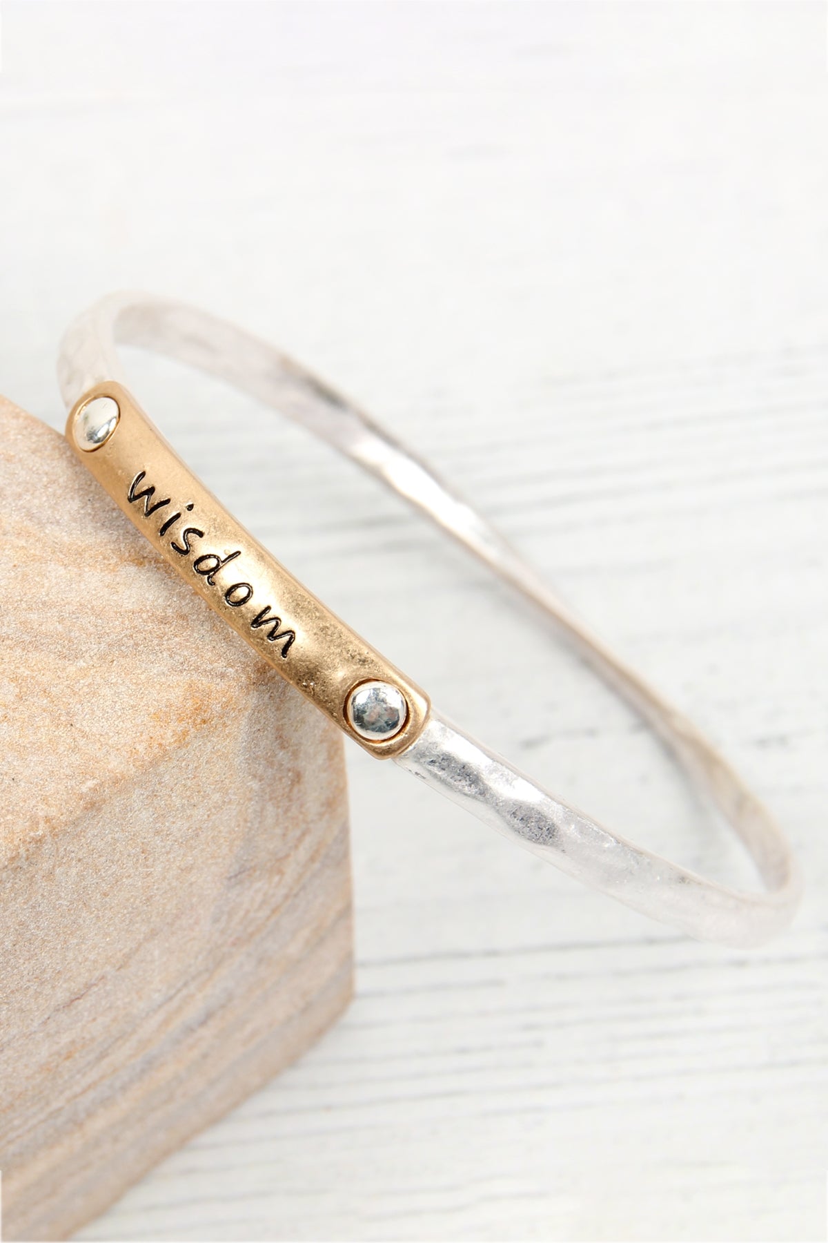 Wisdom Inspiration Twisted Bangle Bracelet