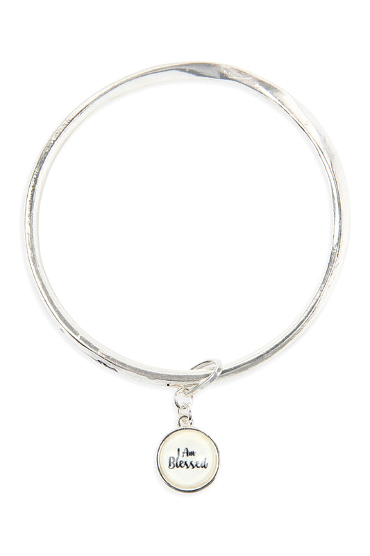 I Am Blessed Bubble Charm Twist Bracelet