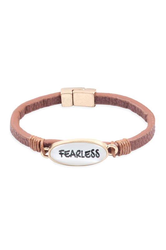 "Fearless" Animal Print Leather Magnet Bracelet