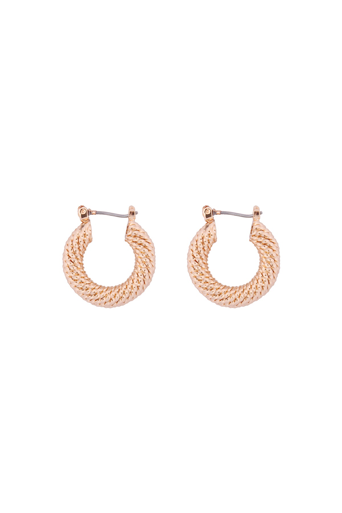Textured Hoop Latch Earrings