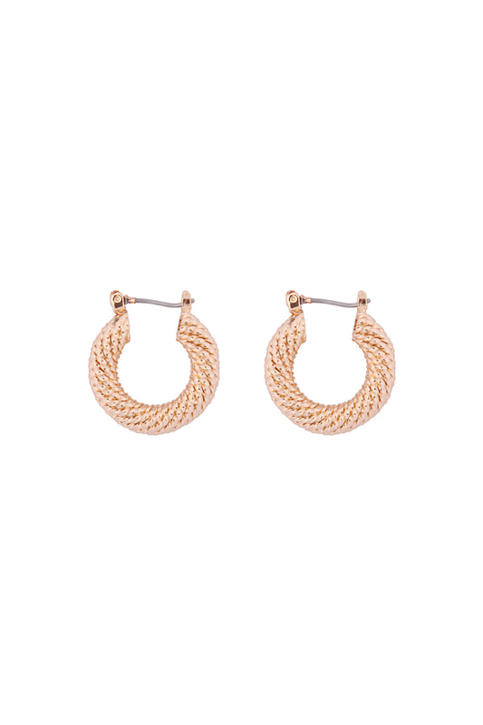 Textured Hoop Latch Earrings