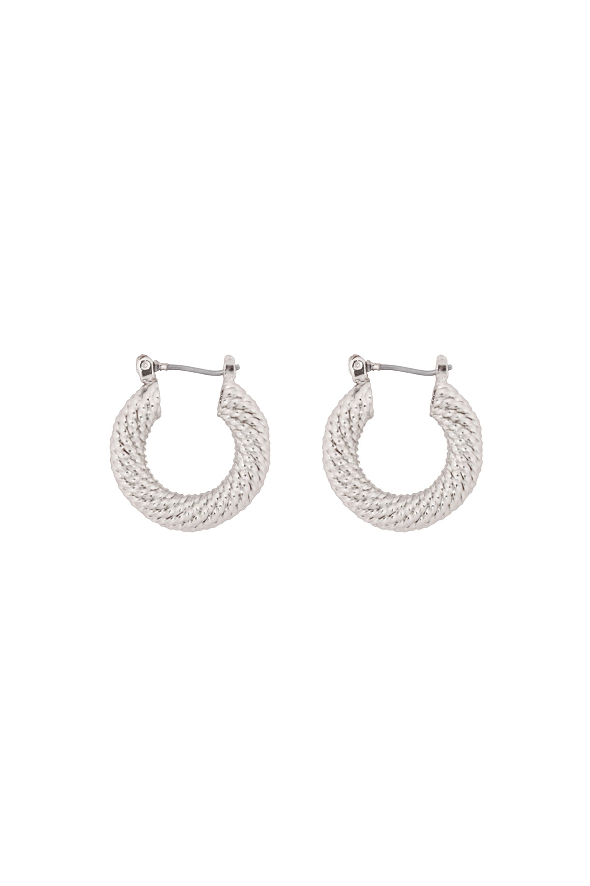 Textured Hoop Latch Earrings