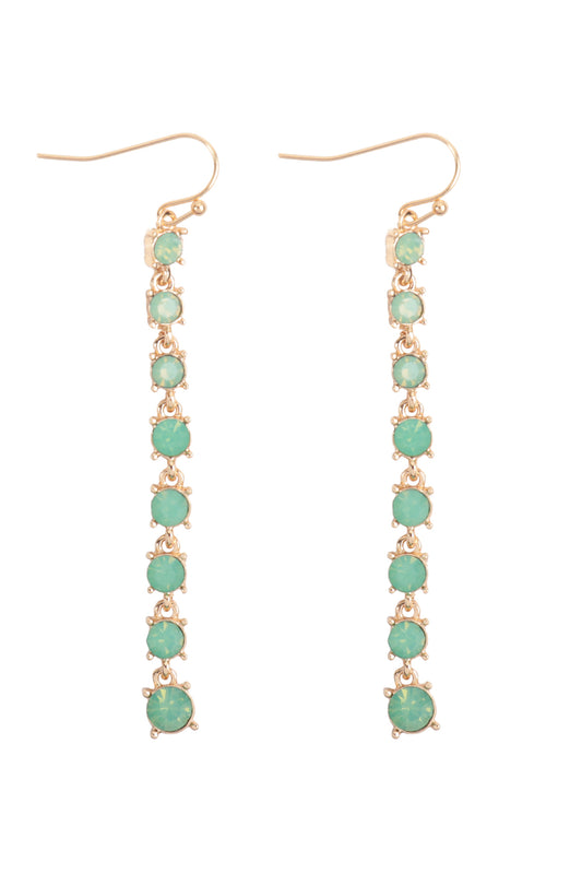 Rhinestone Linear Drop Hook Earrings