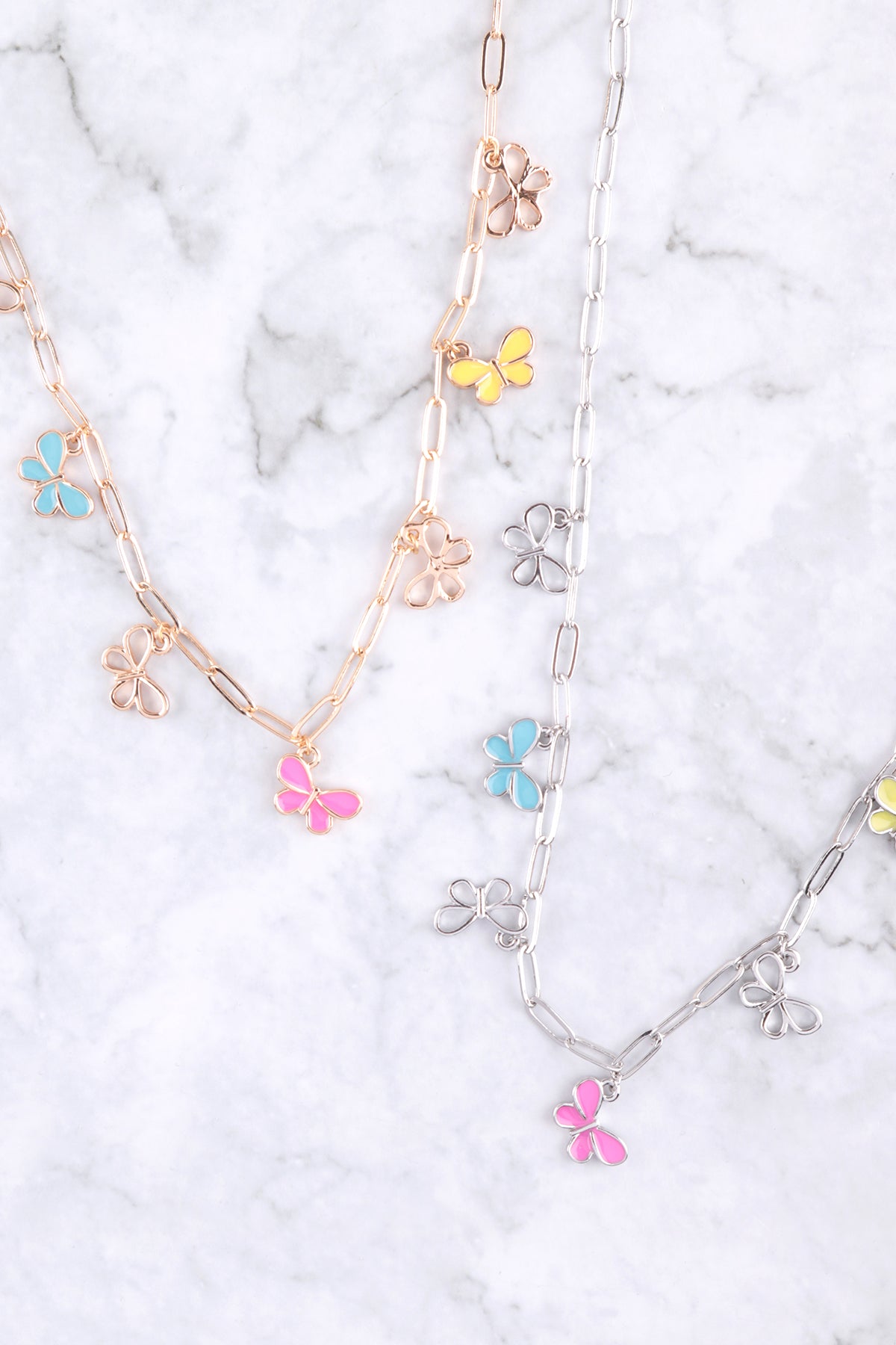 Butterfly Stationary Dainty Charm Necklace