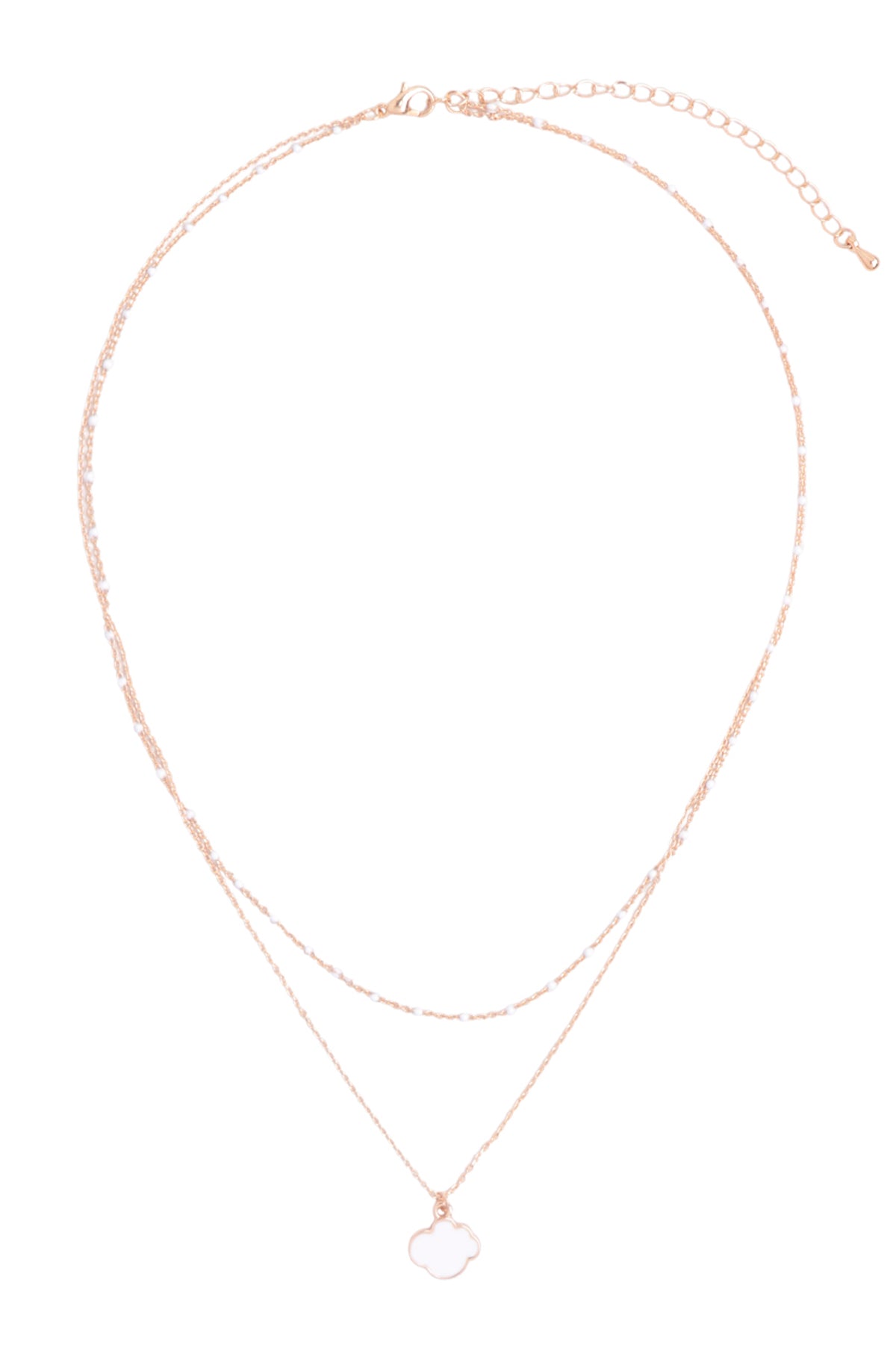 Cloud Color Pendant Layered Brass Necklace