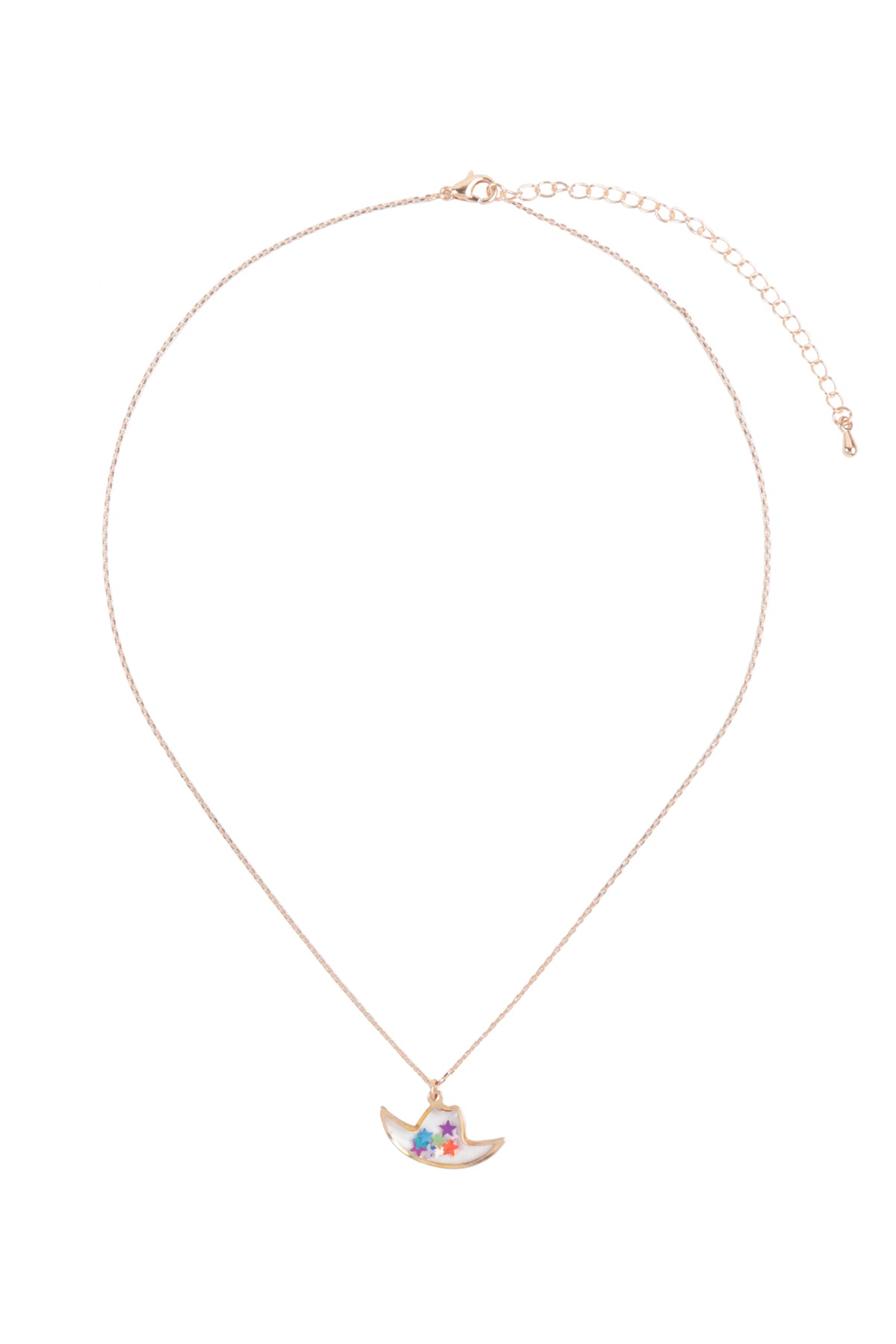 Star Western Hat Acrylic Pendant Necklace
