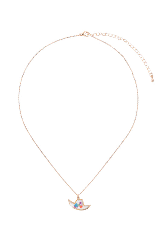 Star Western Hat Acrylic Pendant Necklace