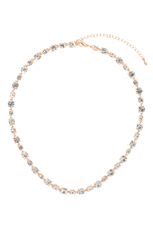 Bold Round Rhinestone Crystal Necklace