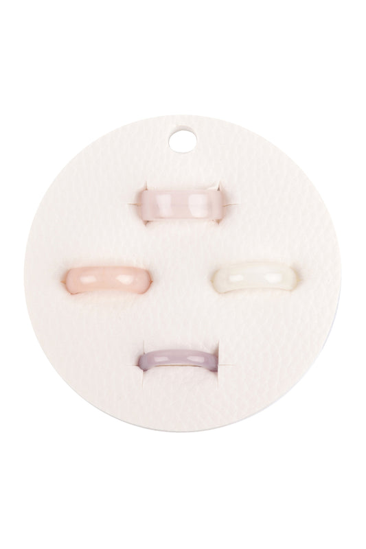 4 Pcs Ring Set Acrylic Textured