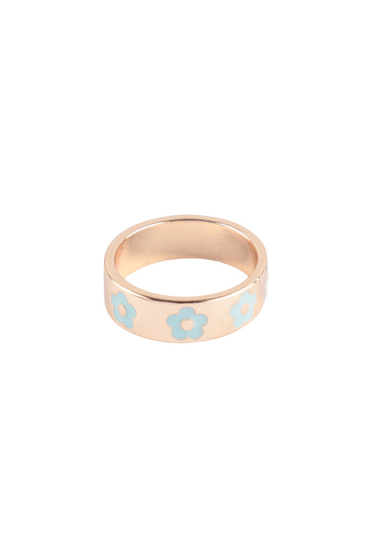 Epoxy Color Daisy Metal Ring