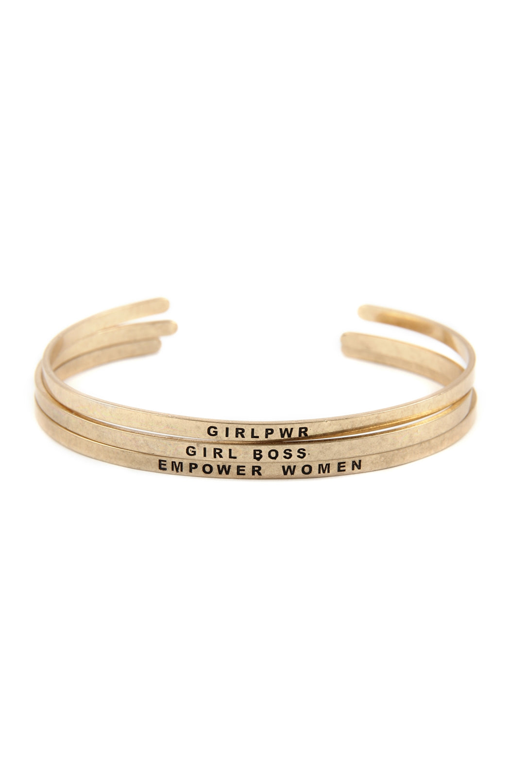 "Girl Power and Empower Women" Bangle Bracelet Set