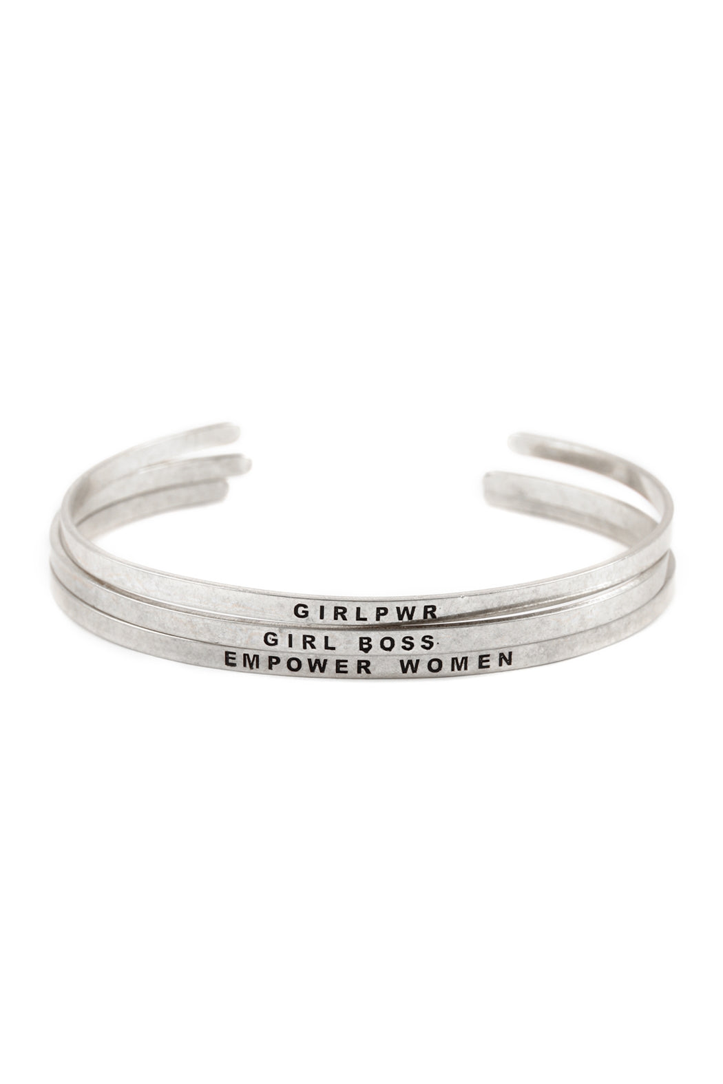 "Girl Power and Empower Women" Bangle Bracelet Set