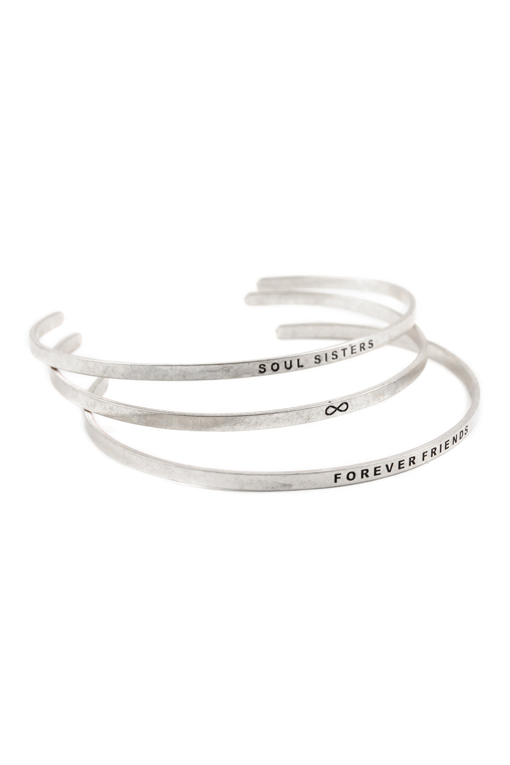 "Soul Sisters and Forever Friends" Bangle Bracelet Set