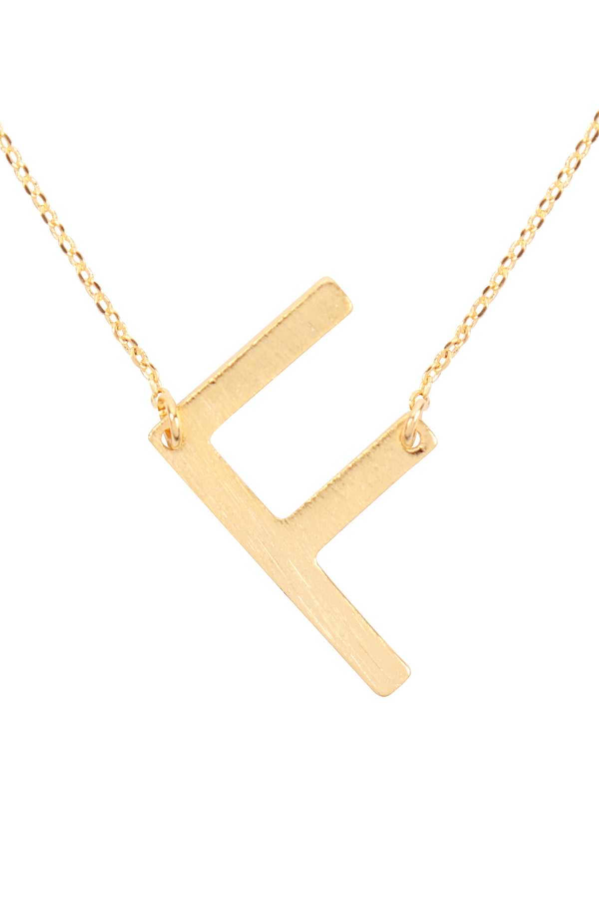 Initial Rough Finish Chain Necklace