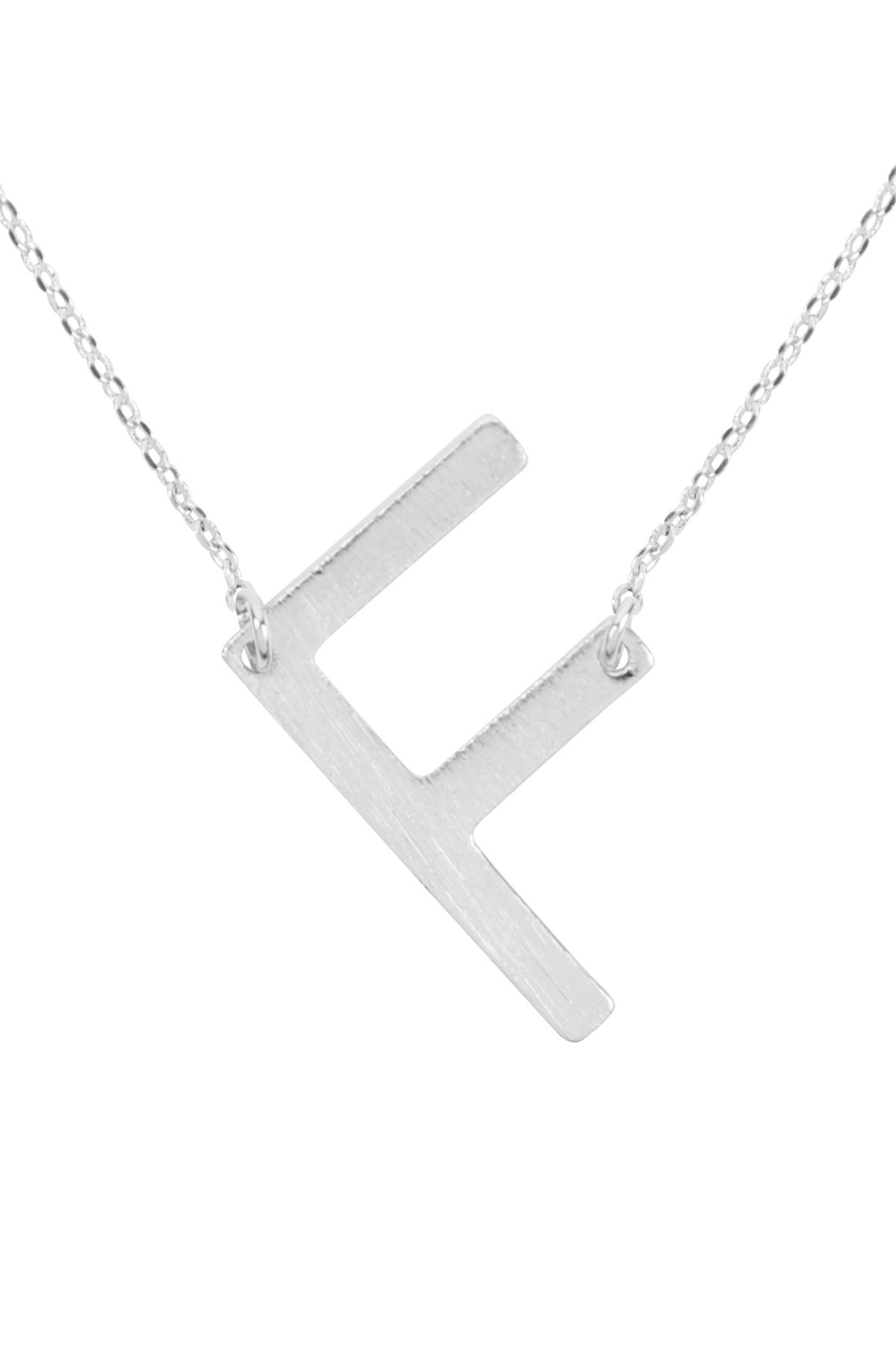 Initial Rough Finish Chain Necklace