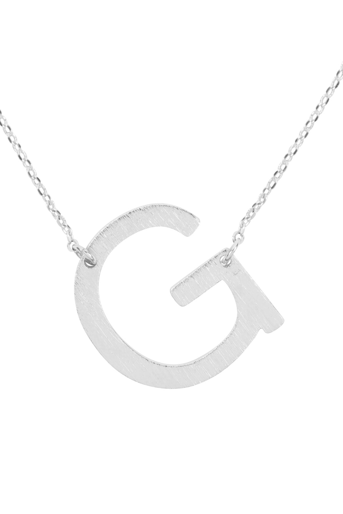 Initial Rough Finish Chain Necklace