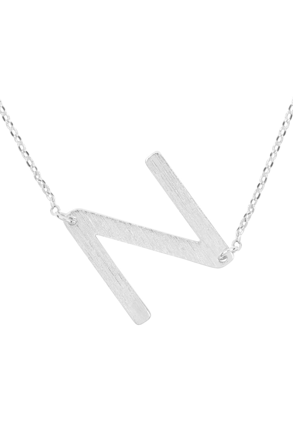 Initial Rough Finish Chain Necklace