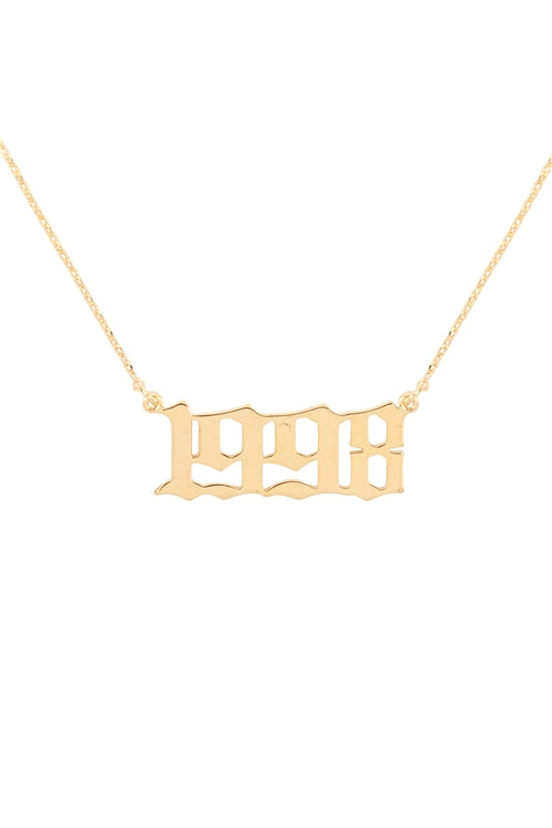 "1998" Birth Year Personalized Necklace