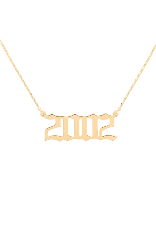 "2002" Birth Year Personalized Necklace