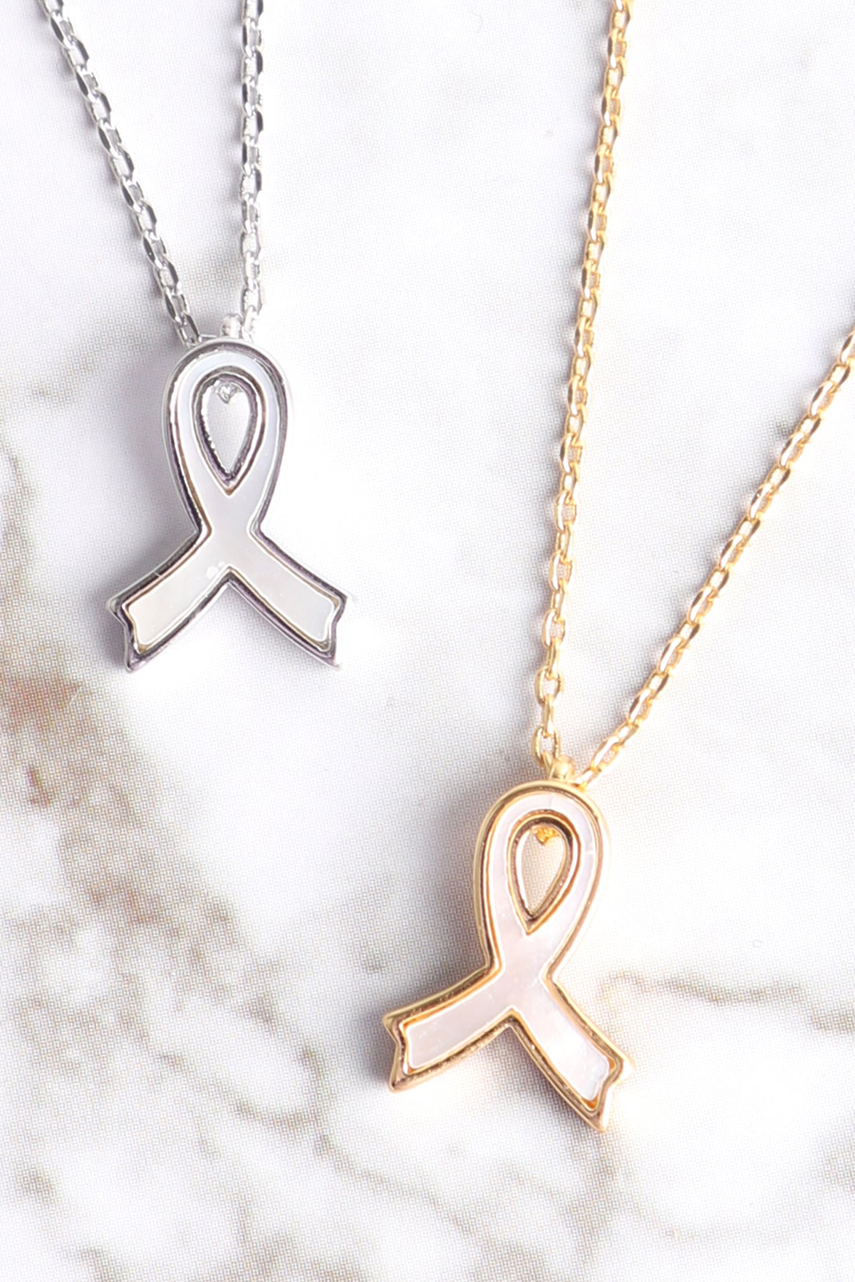 Purity White Ribbon Pendant Necklace