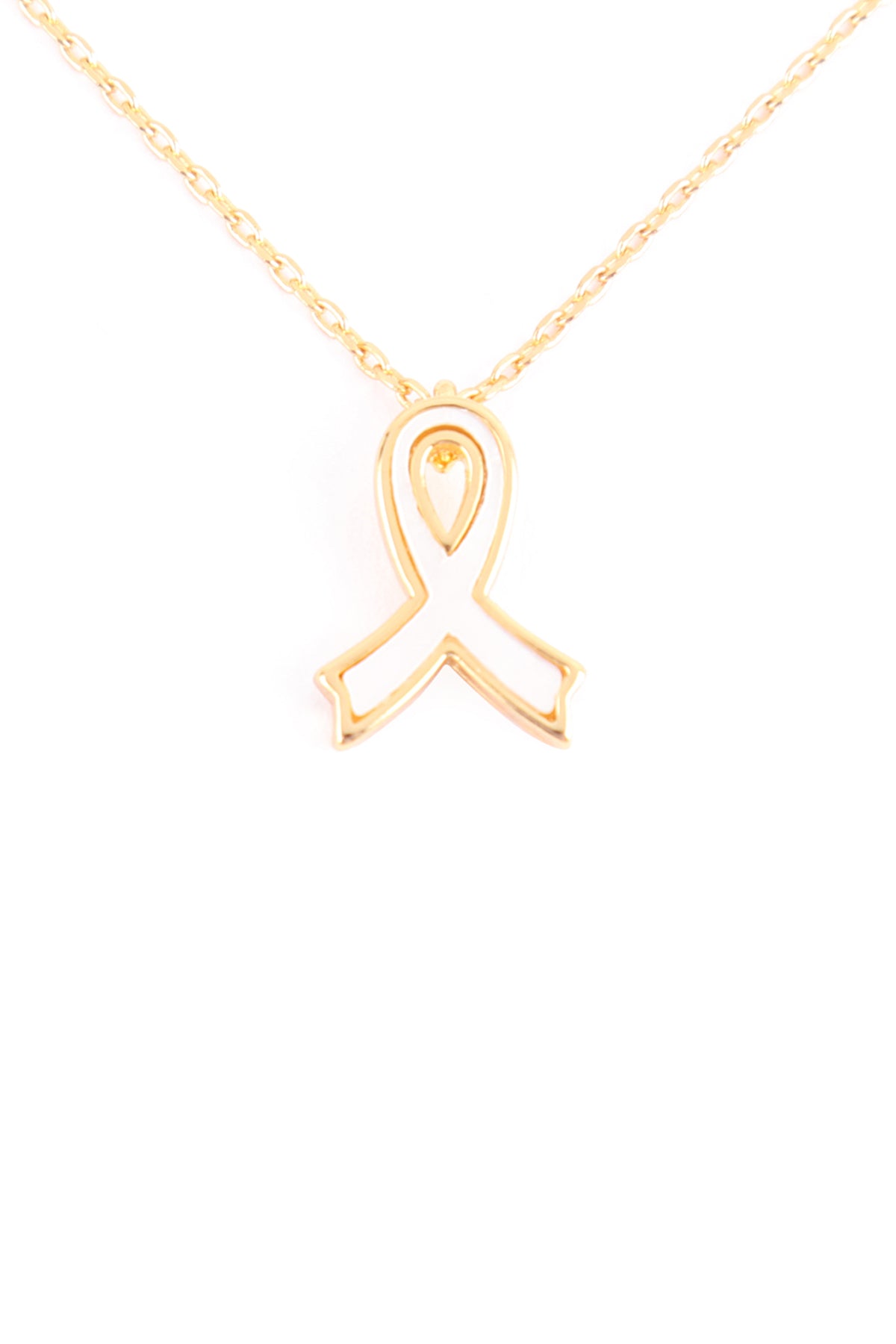 Purity White Ribbon Pendant Necklace