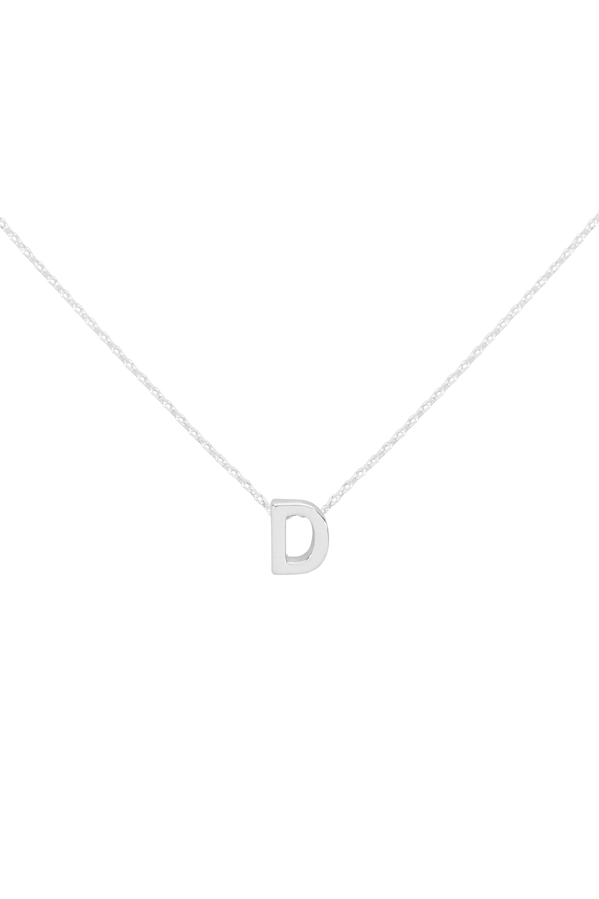 Initial Dainty Charm Silver Necklace