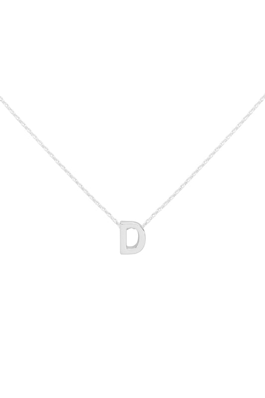 Initial Dainty Charm Silver Necklace