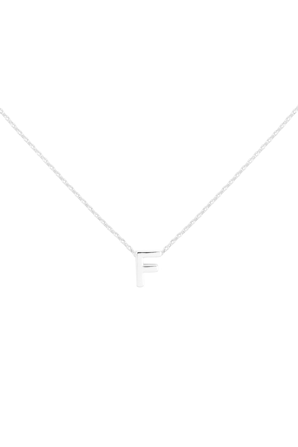 Initial Dainty Charm Silver Necklace