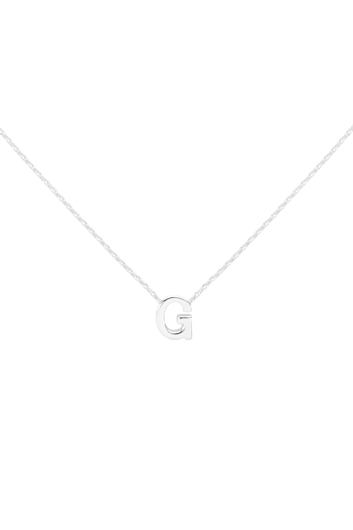 Initial Dainty Charm Silver Necklace