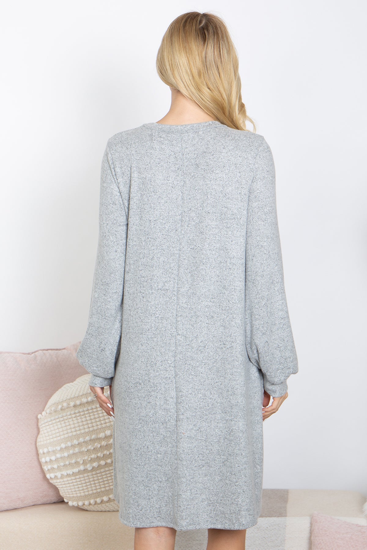 Puff Long Sleeve With Side Pocket Dress