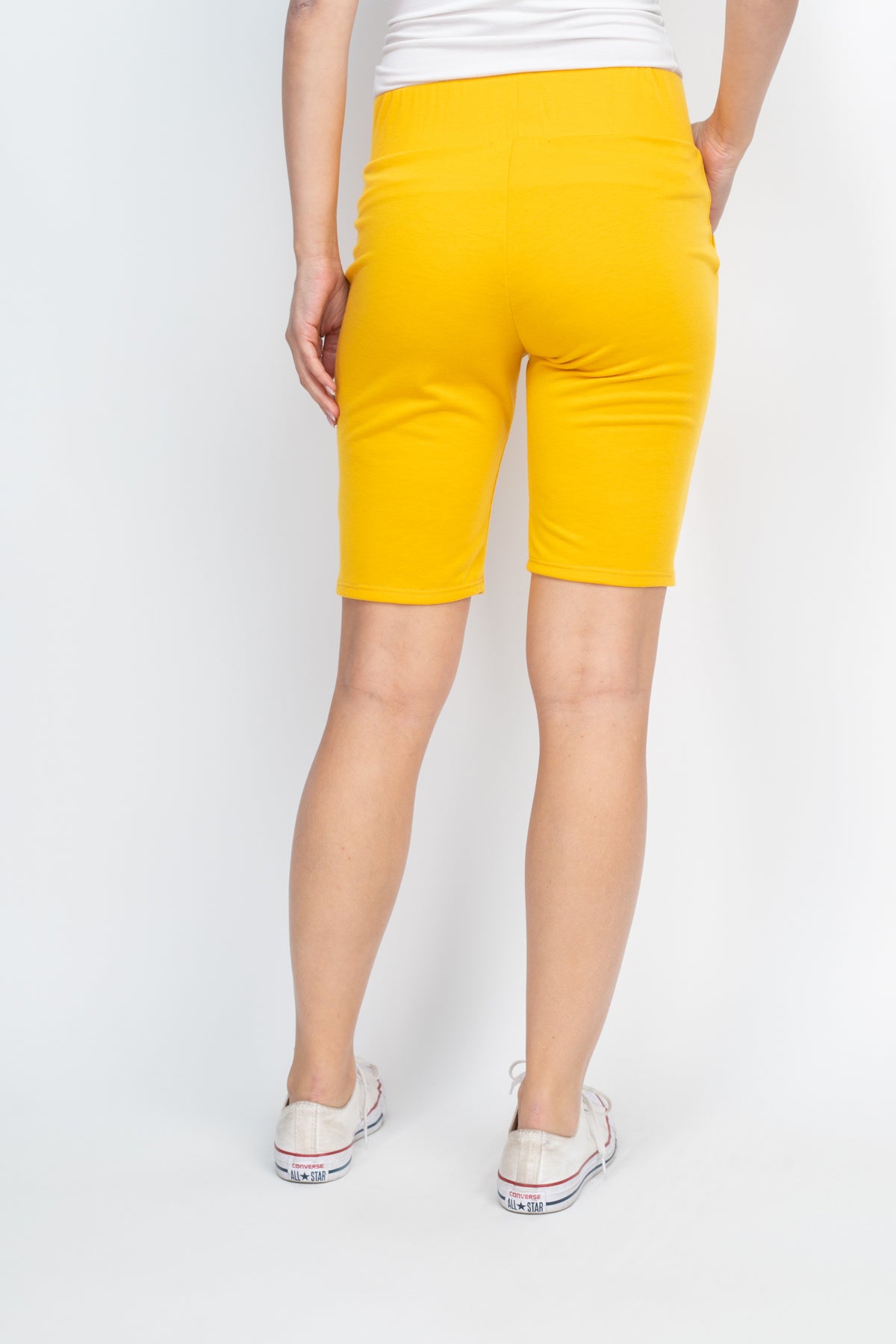 Solid Self Tie Shorts With Side Pockets