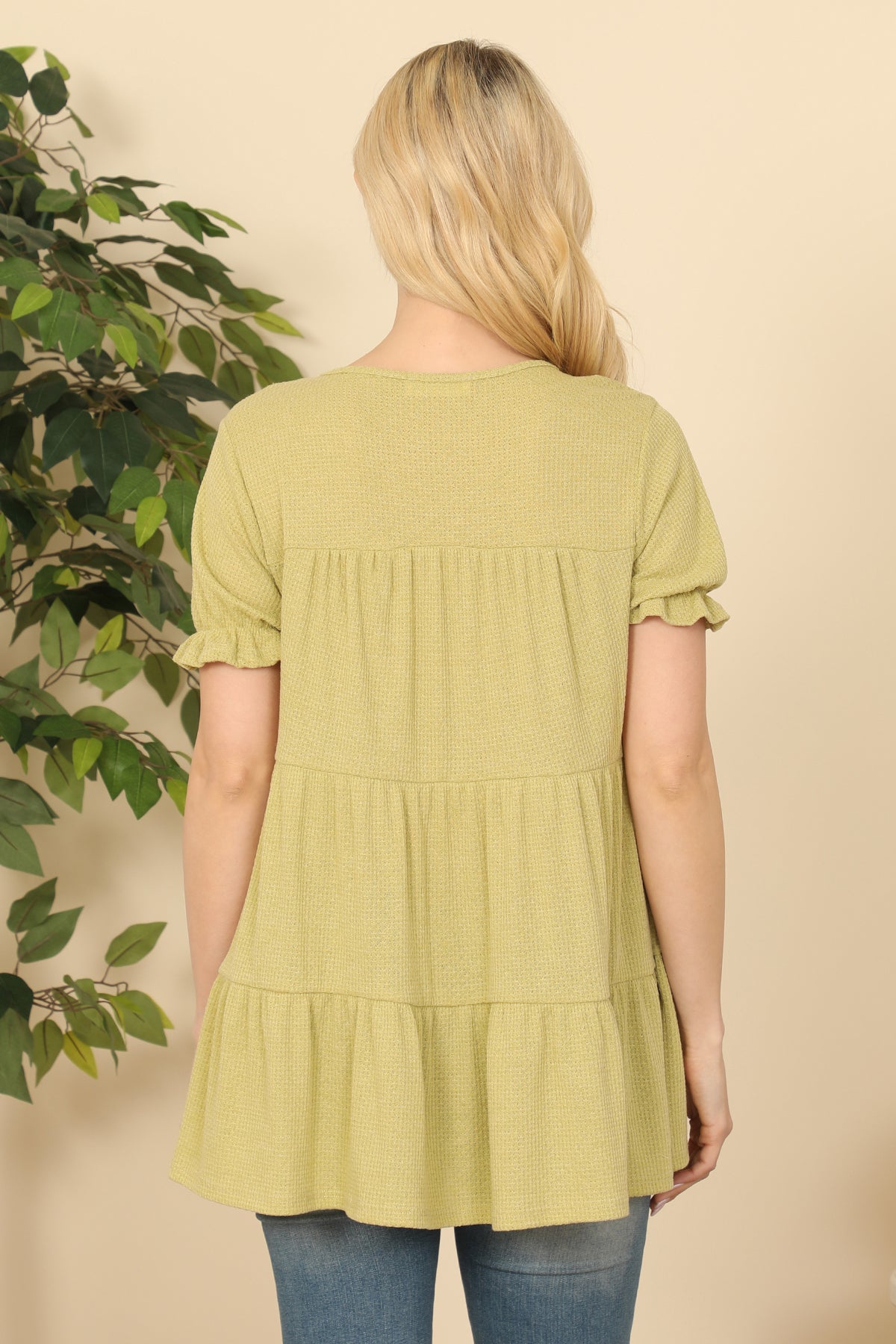Ruffle Short Sleeve Tiered Top