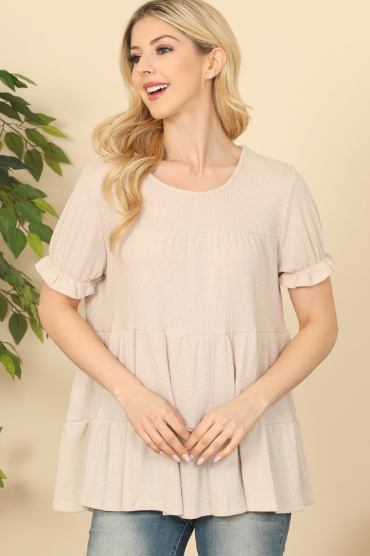 Ruffle Short Sleeve Tiered Top